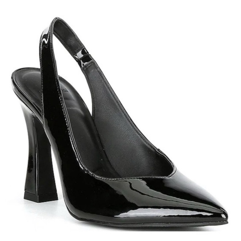 Gianni Bini Black Pump Slingback Heels Patent Leather